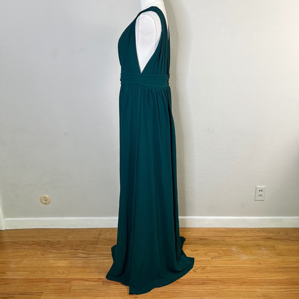 Lulus Maxi Dress Heavenly Hues Size Medium Dark Green New V-Neck Sleeveless - Picture 2 of 8